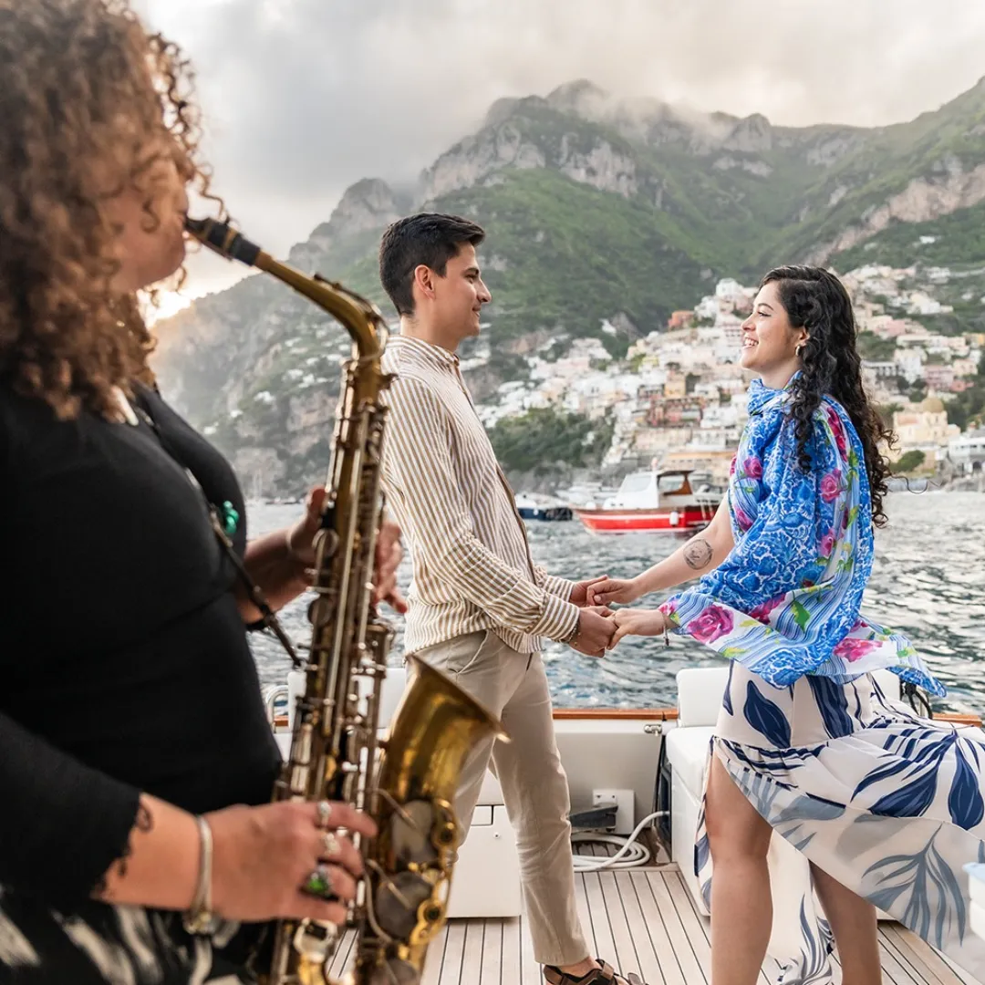 Photoshoot on Board: The Magical Amalfi Coast Behind You